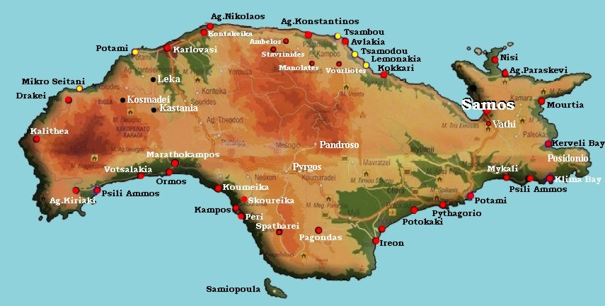 a map of Samos